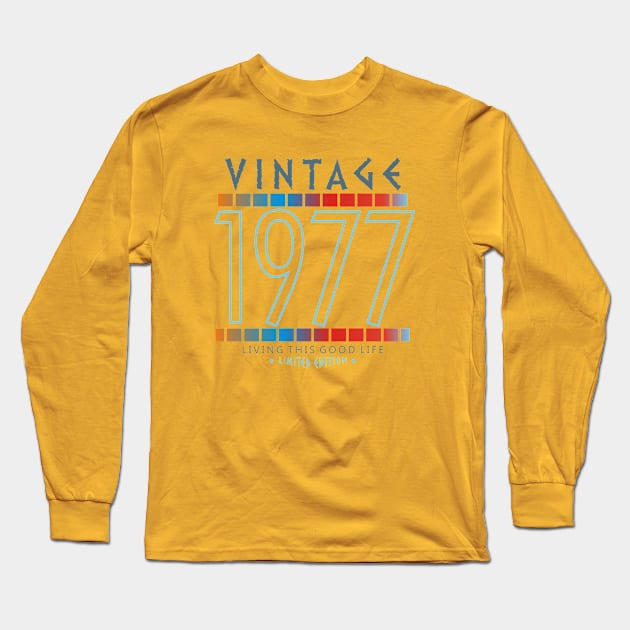 43rd Birthday T-Shirt - Vintage 1977 Long Sleeve T-Shirt by Reshartinc